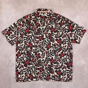 Tommy Bahama Island Zone Silk Blend Floral Short Sleeve Button Up Shirt Size 2XL